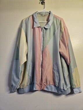 Vintage pastel windbreaker Blair 3XL silk 80s 90s sporty oversized